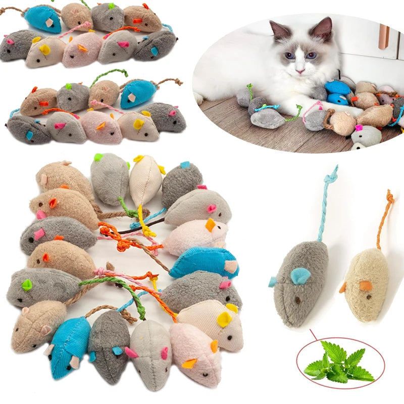 🐈🐀 Kit de Brinquedos para Gatos - Ratinhos com Catnip 🐈🐀