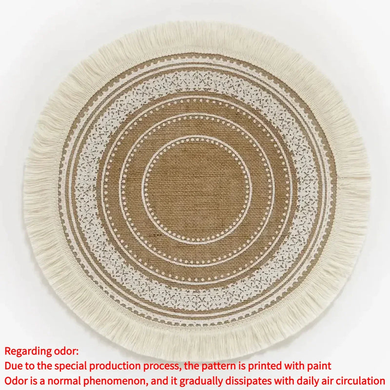 Round Placemat Table Non-Slip Jute Mats for Dining Table Decoration Accessories Kitchen Placemats Coffee Coasters Party Dinner